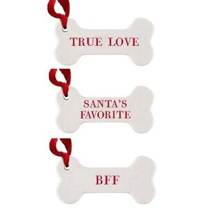 Dog Bone Ornament Set - Santa's Favorite/NIB